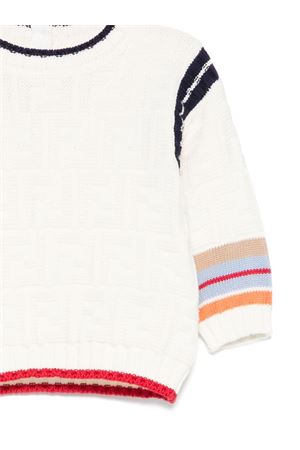 white cotton jumper FENDI KIDS | BMG110AUKNF0ZA0
